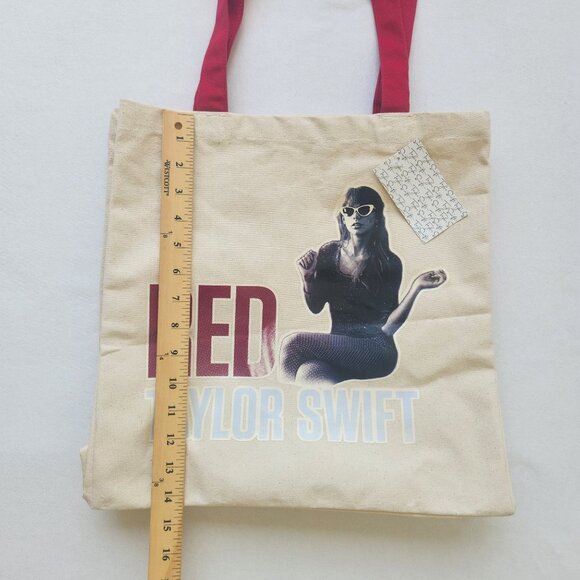 NEW Taylor Swift Red Era Canvas Tote Bag Swiftie School Beach Pool Gym Cute - Picture 6 of 9